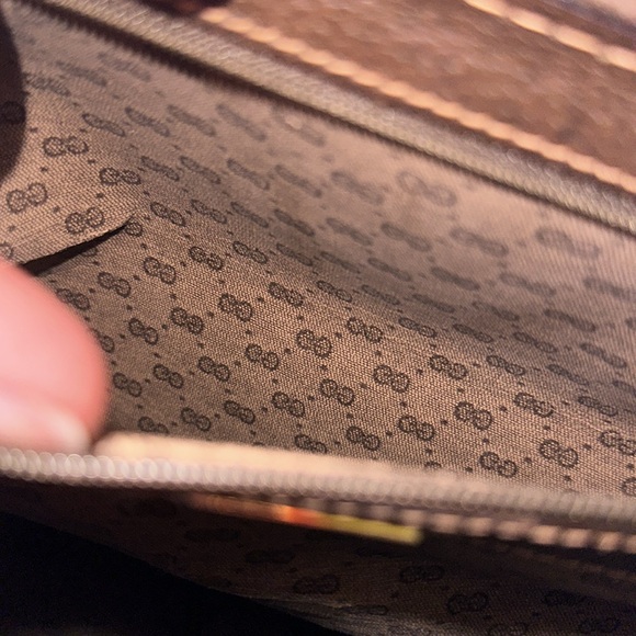 GUCCI Brown Gucci web Train case Authentic Rare Vintage w/ keys Clean Pristine - Picture 10 of 13